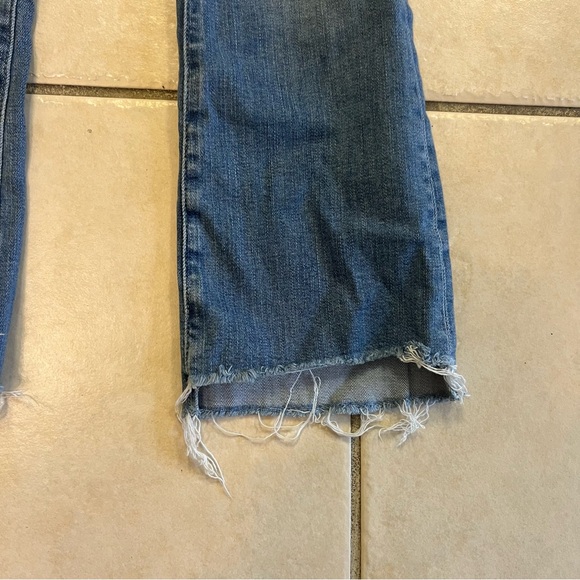 Frame Denim Distressed Le Crop Mini Boot Blue Jeans Size 27 - Picture 6 of 10